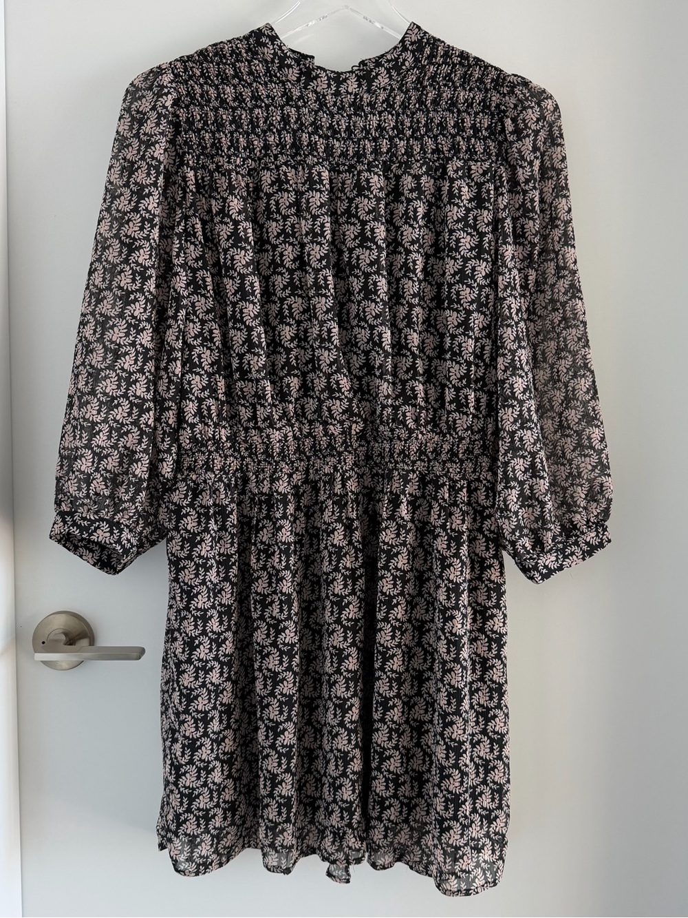 Artlove Paris - Black Floral Smocked-Waist Dress